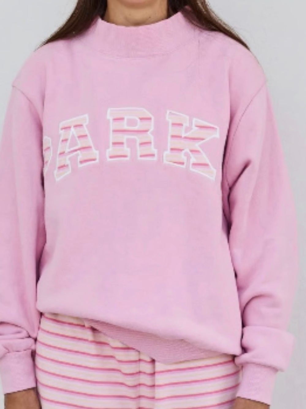 PARKE it’s a girl pink varsity heritage mock neck small medium